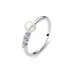 Inel argint cu perla naturala alba si pietre DiAmanti SK23217R_W-G (Argint 925‰ 1,5 g.)